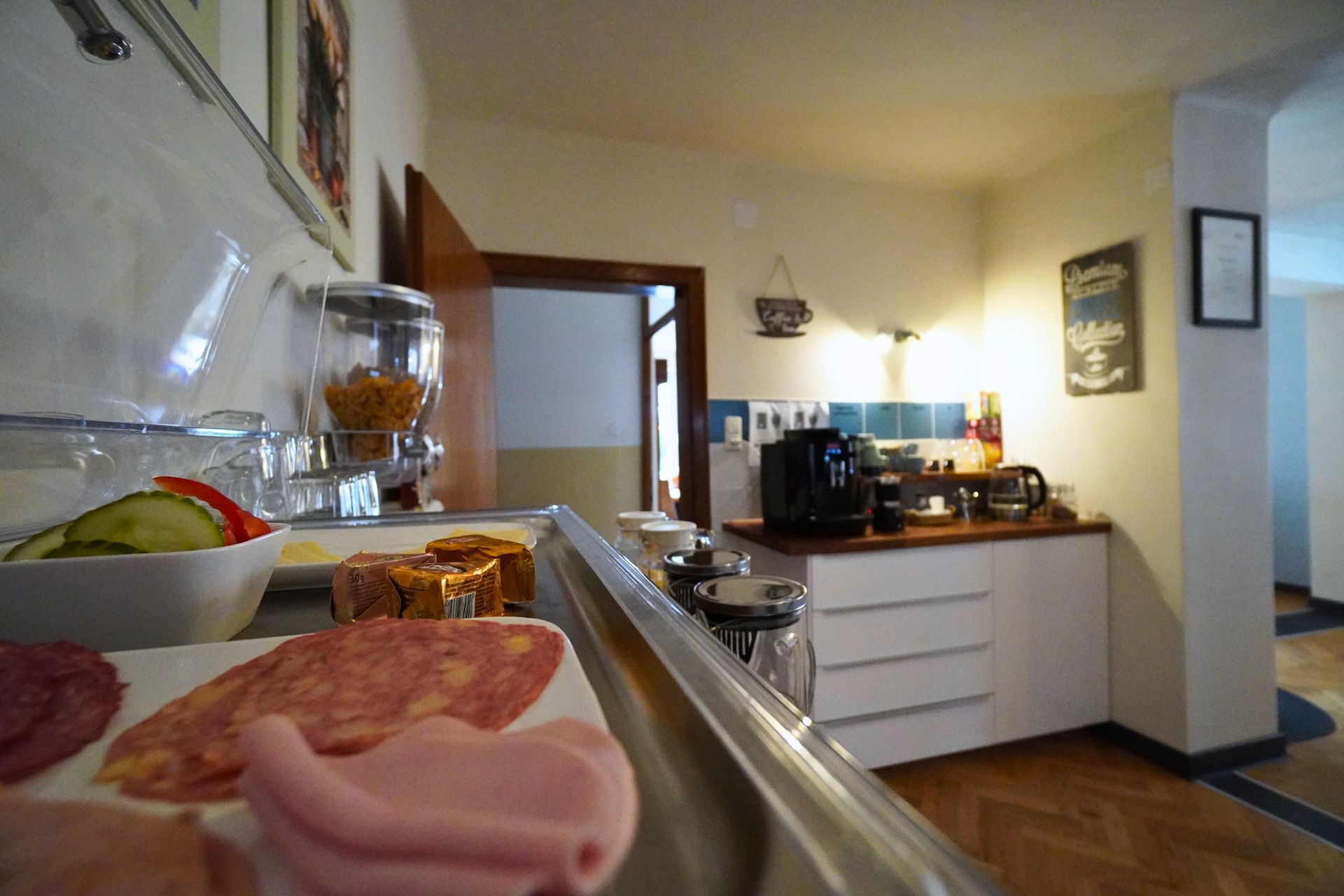 Speisesaal Pension Sonnenheim, Gmünd in Kärnten, Österreich, Frühstücksbuffet