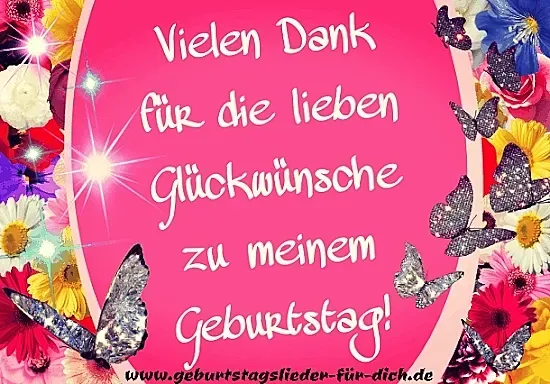 Vielen Dank für die Glückwünsche zum Geburtstag Vielen Dank für die Glückwünsche zum Geburtstag