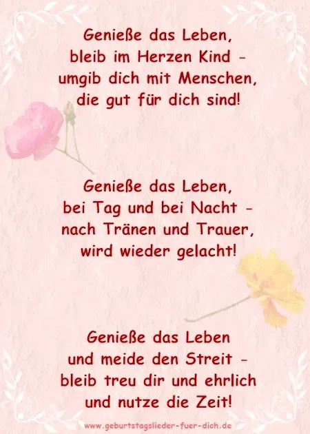 Genieße das Leben Gedicht Genieße das Leben Gedicht