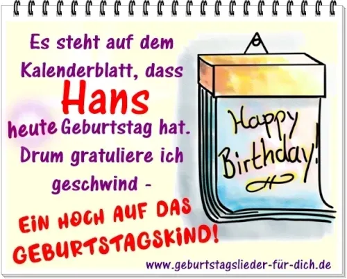 Hans hat Geburtstag Hans hat Geburtstag