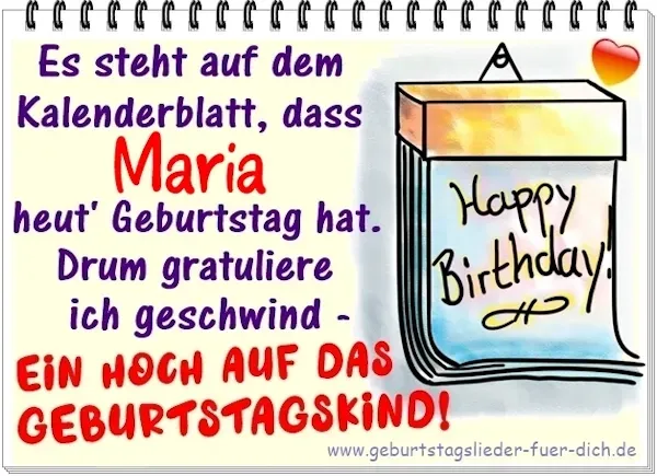 Maria hat Geburtstag! Maria hat Geburtstag!