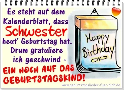 Schwester hat Geburtstag Schwester hat Geburtstag