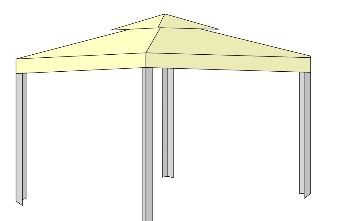 Pavillondach Überdach Skizze LKW Plane