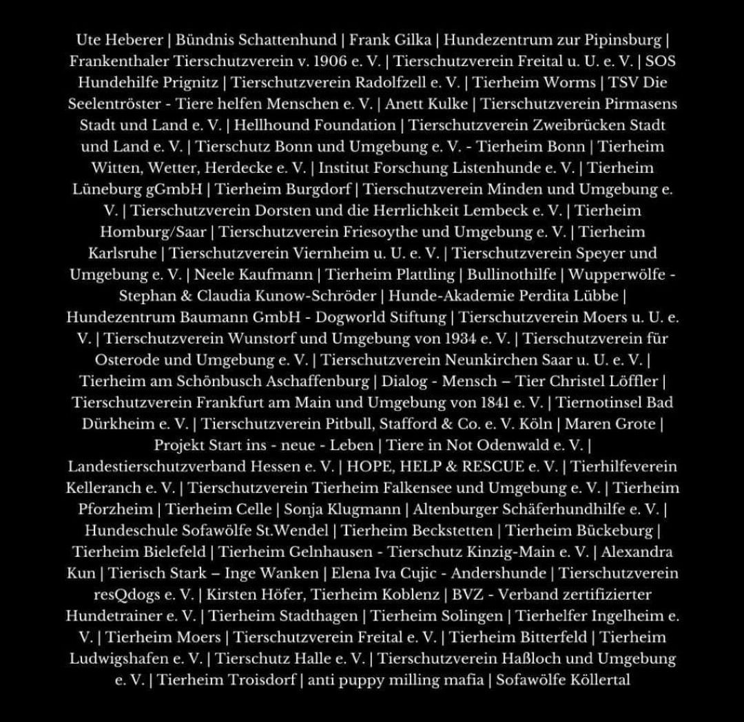 Brandbrief, Tierschutz