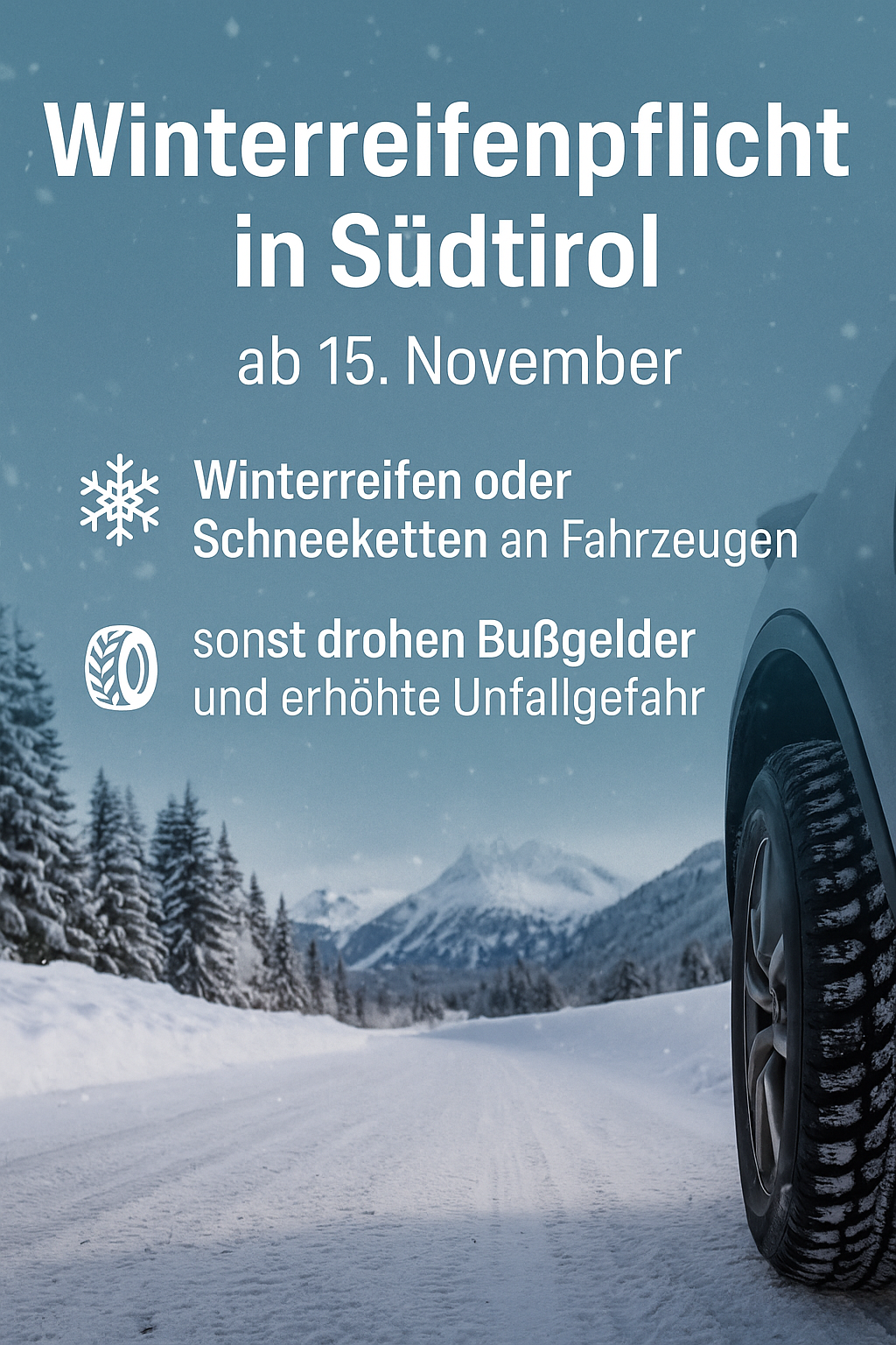 Winterreifenpflicht in Südtirol