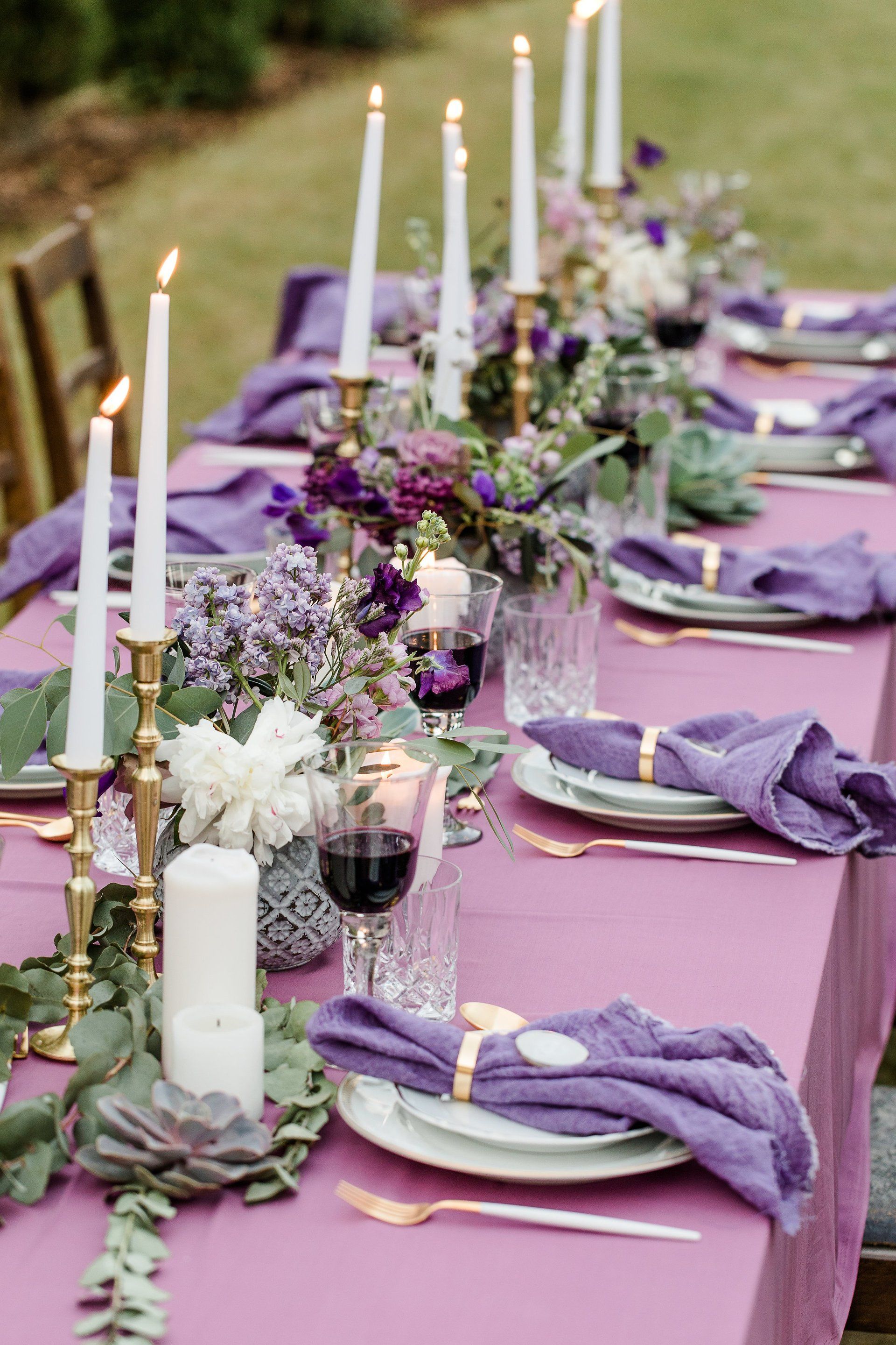 Tischdekoration Hochzeitsdeko Violett Lila Edel einzigartig wunderschön