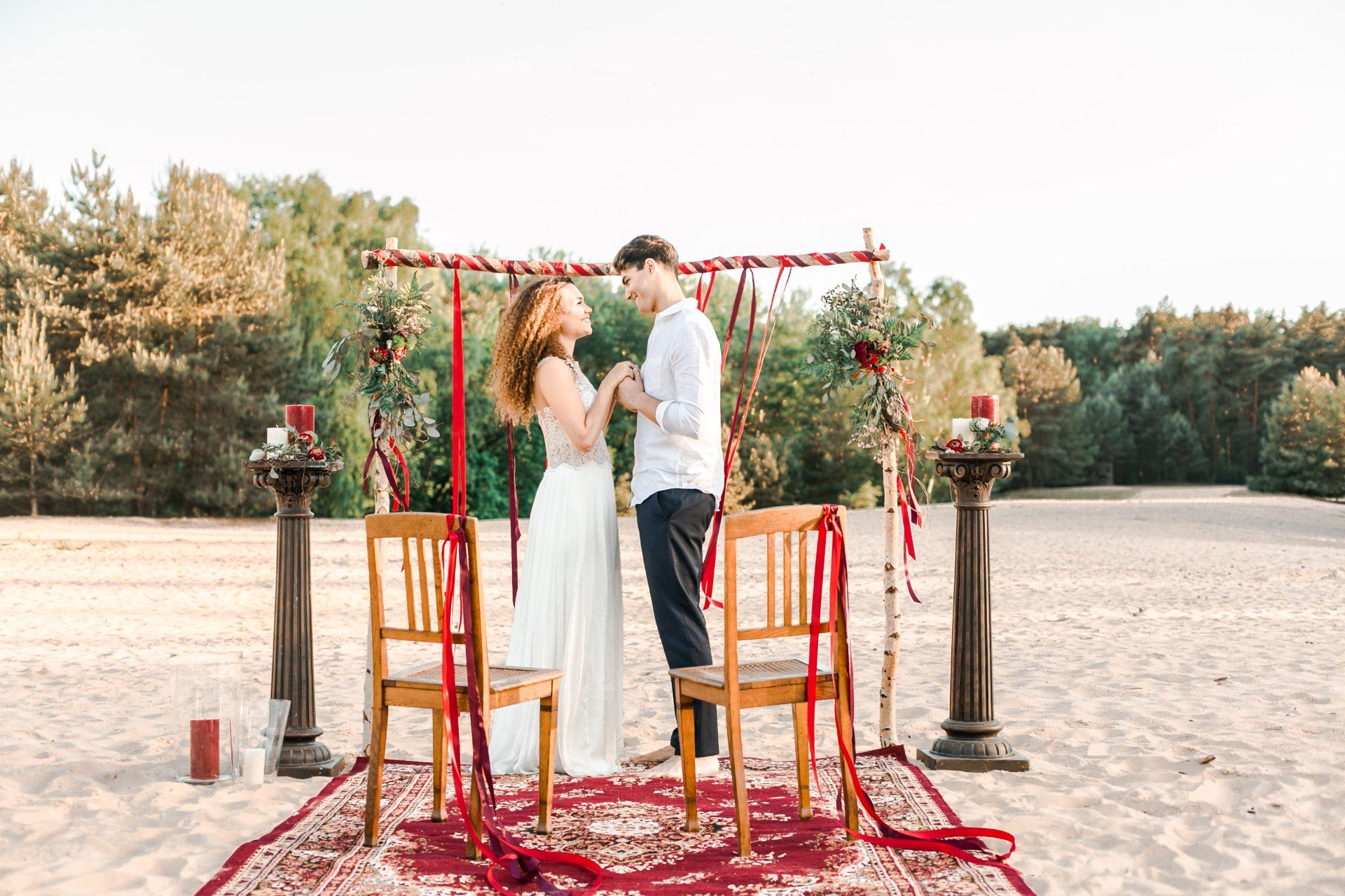 Boho Oriental Traubogen Backdrop Tischdekoration Sand