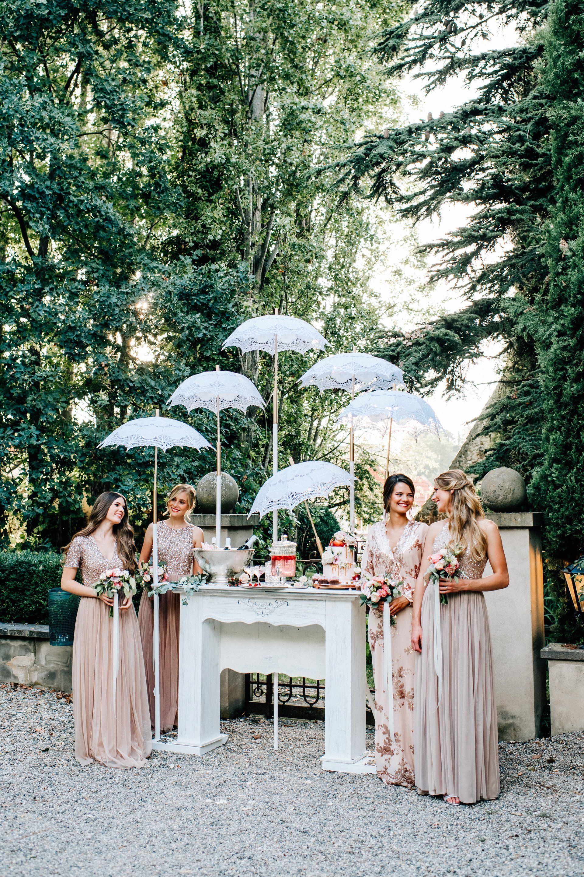 Sektempfang bei der Hochzeit mit passender Dekoration vom Profi für die unvergessliche Hochzeitsdekoration beim Wedding