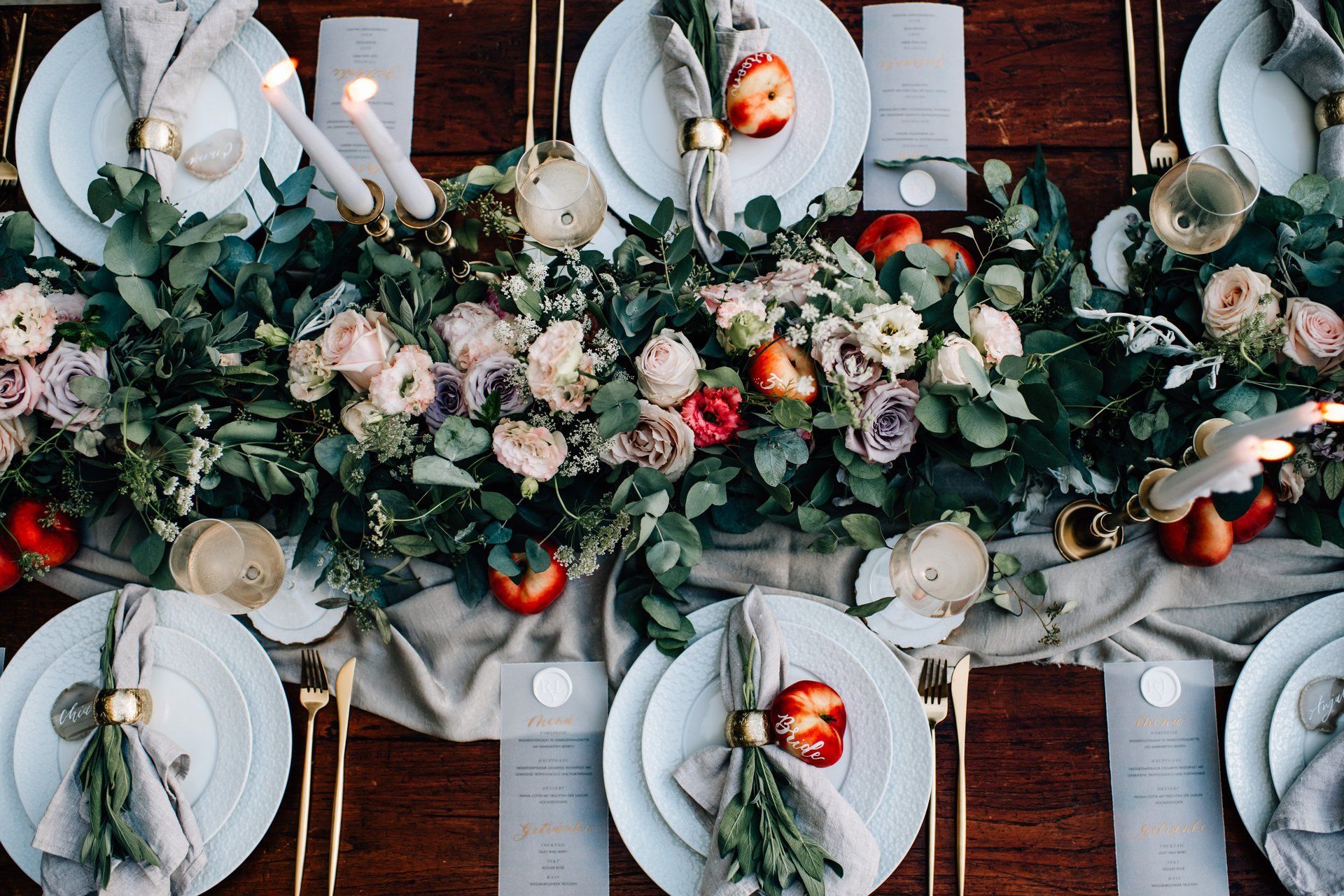 Tischdekoration Hochzeitsdeko Mediterran Magic CloseUp Hochzeitsdinner drumherum Eventgestaltung Thomas Dettloff