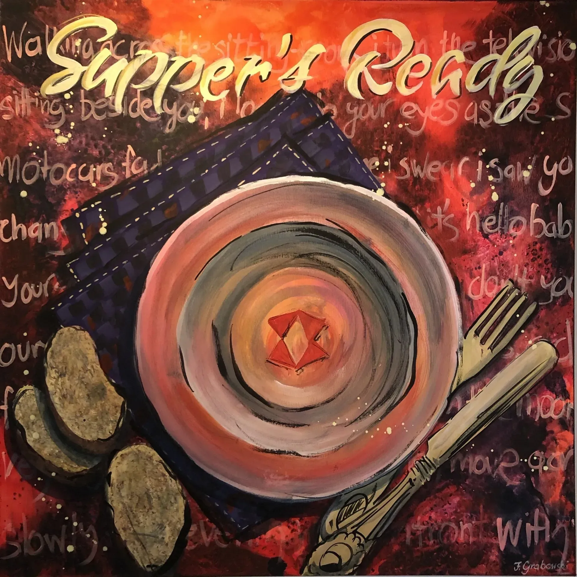 Original Gemälde auf Leinwand von Frank Grabowski 80 x 80 cm