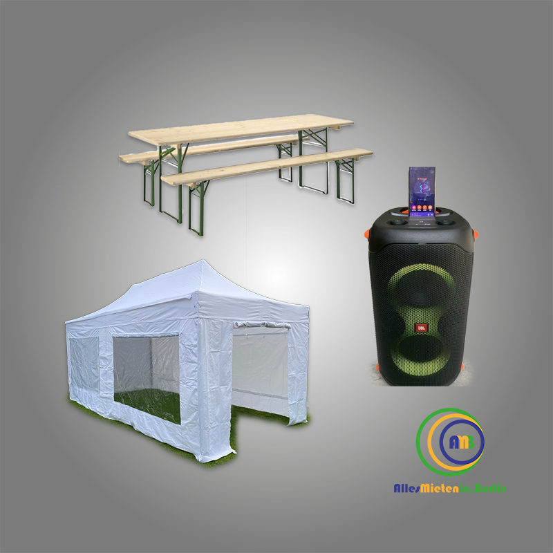 Herbstangebot 150 € Partybox, Partyzelt, Bierzeltgarnitur