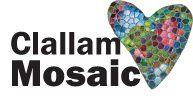 Clallam Mosaic logo with words and heart