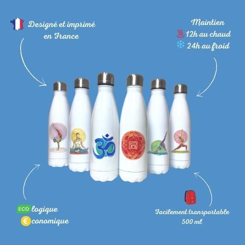 bouteille isotherme yoga méditation bouteille yoga gourde yoga bouteille méditation méditation fabriqué en france Thermos yoga