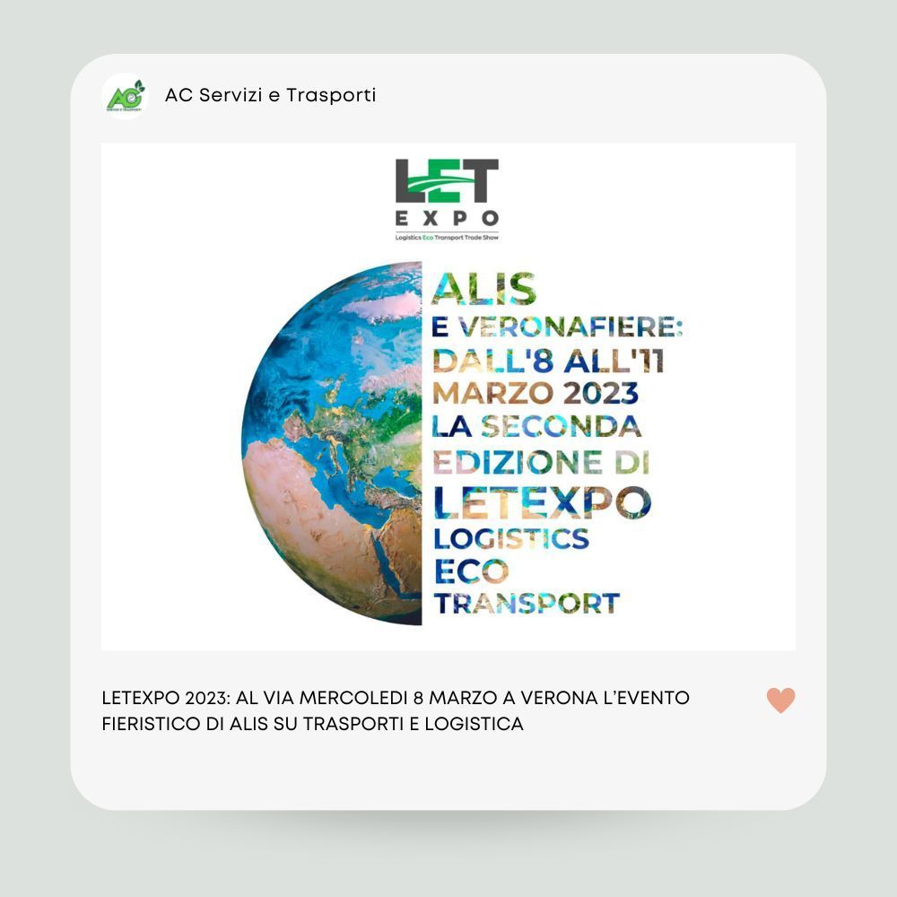 “L’evento fieristico LET EXPO 2023, organizzato da ALIS in collaborazione con VeronaFiere da mercoledì 8 a sabato 11 marzo, propone un programma ricco di incontri con Ministri, istituzioni, associazioni, imprese ed enti di formazione sui temi più urgenti per l’agenda politica ed economica del momento. Ringraziamo tutti coloro che stanno credendo in questo nostro grande progetto e che contribuiranno a promuovere e valorizzare il trasporto, la logistica e i servizi alle imprese, che rappresentano i pilastri dell’economia nazionale, europea e mondiale”.  Così il Presidente di ALIS Guido Grimaldi interviene a pochi giorni dall’avvio della seconda edizione di LET EXPO con la Cerimonia di inaugurazione programmata mercoledì 8 marzo alle ore 11 alla presenza del Ministro Matteo Salvini e del Presidente della Regione Veneto Luca Zaia. Durante i quattro giorni di evento si alterneranno sul palco di “Casa ALIS” (padiglione 6) numerosi rappresentanti del Governo:  MERCOLEDI 8 MARZO  Matteo Salvini, Vicepresidente del Consiglio e Ministro delle Infrastrutture e dei Trasporti Francesco Lollobrigida, Ministro dell’Agricoltura, della Sovranità Alimentare e delle Foreste (in videocollegamento) Edoardo Rixi, Viceministro delle Infrastrutture e dei Trasporti Francesco Paolo Sisto, Viceministro alla Giustizia Valentino Valentini, Viceministro delle Imprese e del Made in Italy (in videocollegamento) Paola Frassinetti, Sottosegretario di Stato all’Istruzione e al Merito L’evento fieristico LET EXPO 2023, organizzato da ALIS in collaborazione con VeronaFiere da mercoledì 8 a sabato 11 marzo