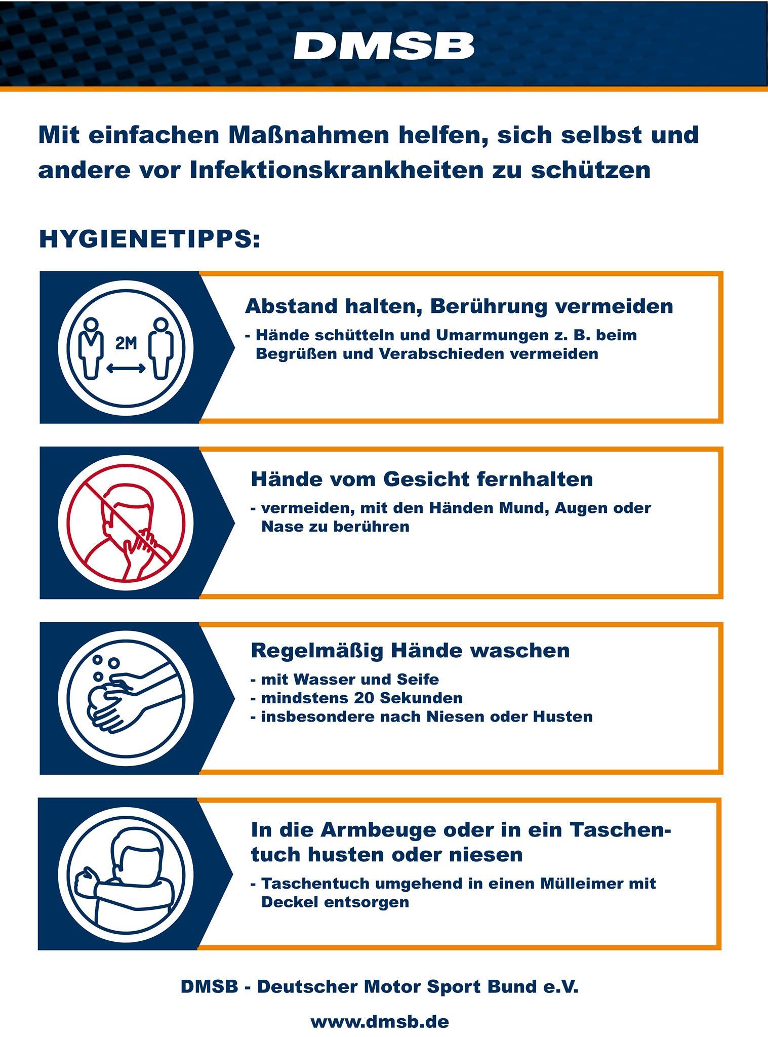 DMSB-Corona-Hygienetipps als PDF in Deutsch und Englisch