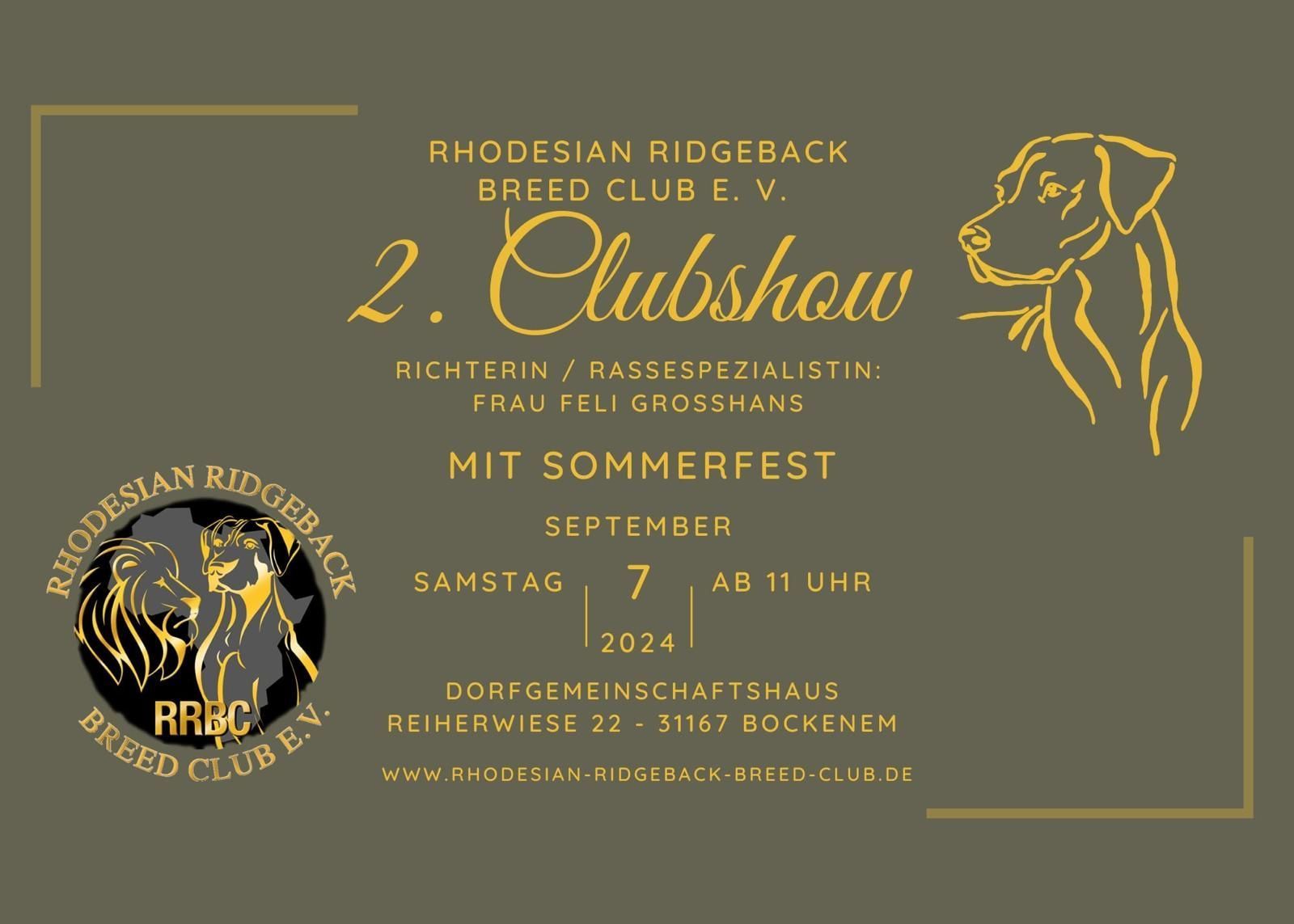 Rhodesian Ridgeback Breed Club e.V. Bild, 2. Clubshow Rhodesian Ridgeback Breed Club e.V., Rassehundeausstellungen