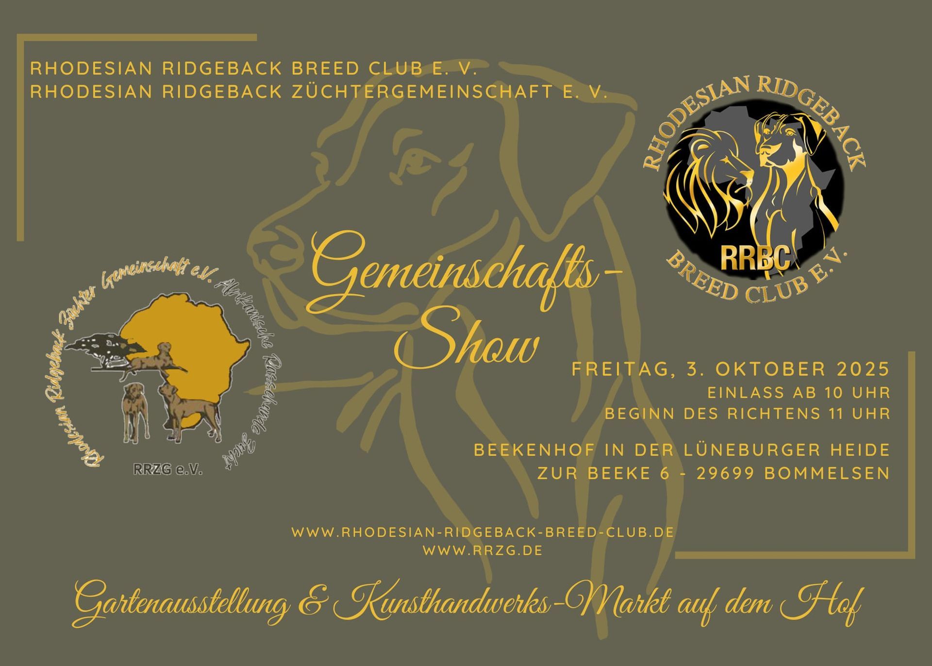Der Rhodesian Ridgeback Breed Club e.V. & Rhodesian Ridgeback Der Rhodesian Ridgeback Breed Club e.V. lädt Rhodesian Ridgeback Züchtergemeinschaft e.V.