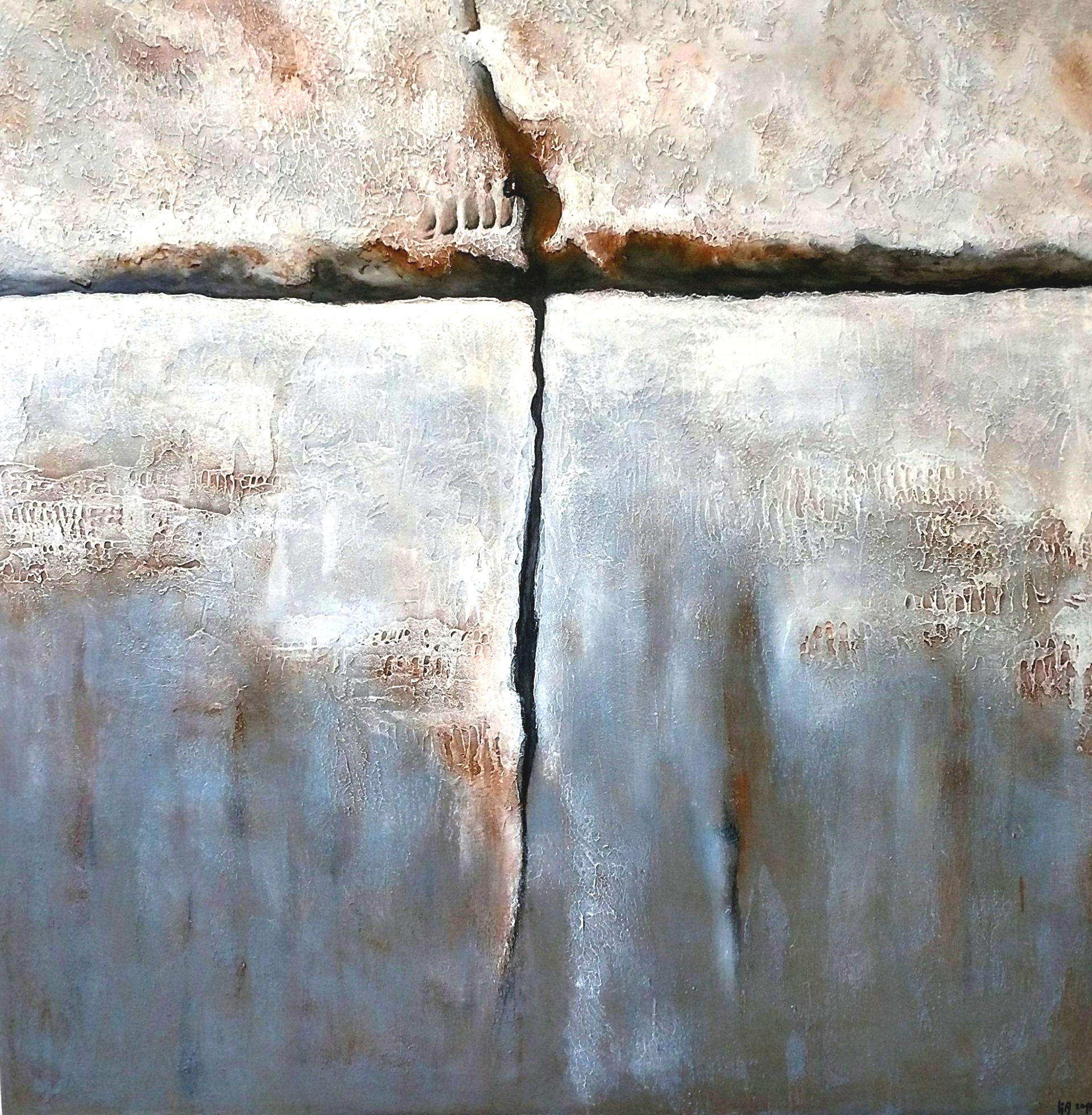 zwei Seiten, Acryl auf Leinwand, 120 x 120 cm, verfügbar, € 1200,-