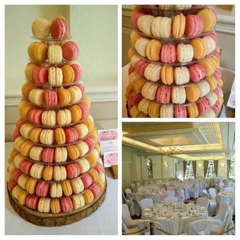 Dottie Macarons Tower of Rose, Salted Caramel and Madagascan vanilla Macarons at the Orangery Maidstone Aug 2018