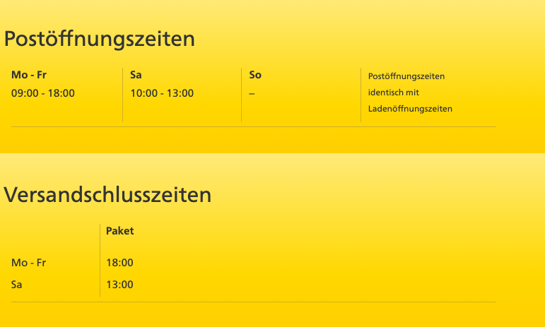 DHL Paketshop Postöffnungszeiten