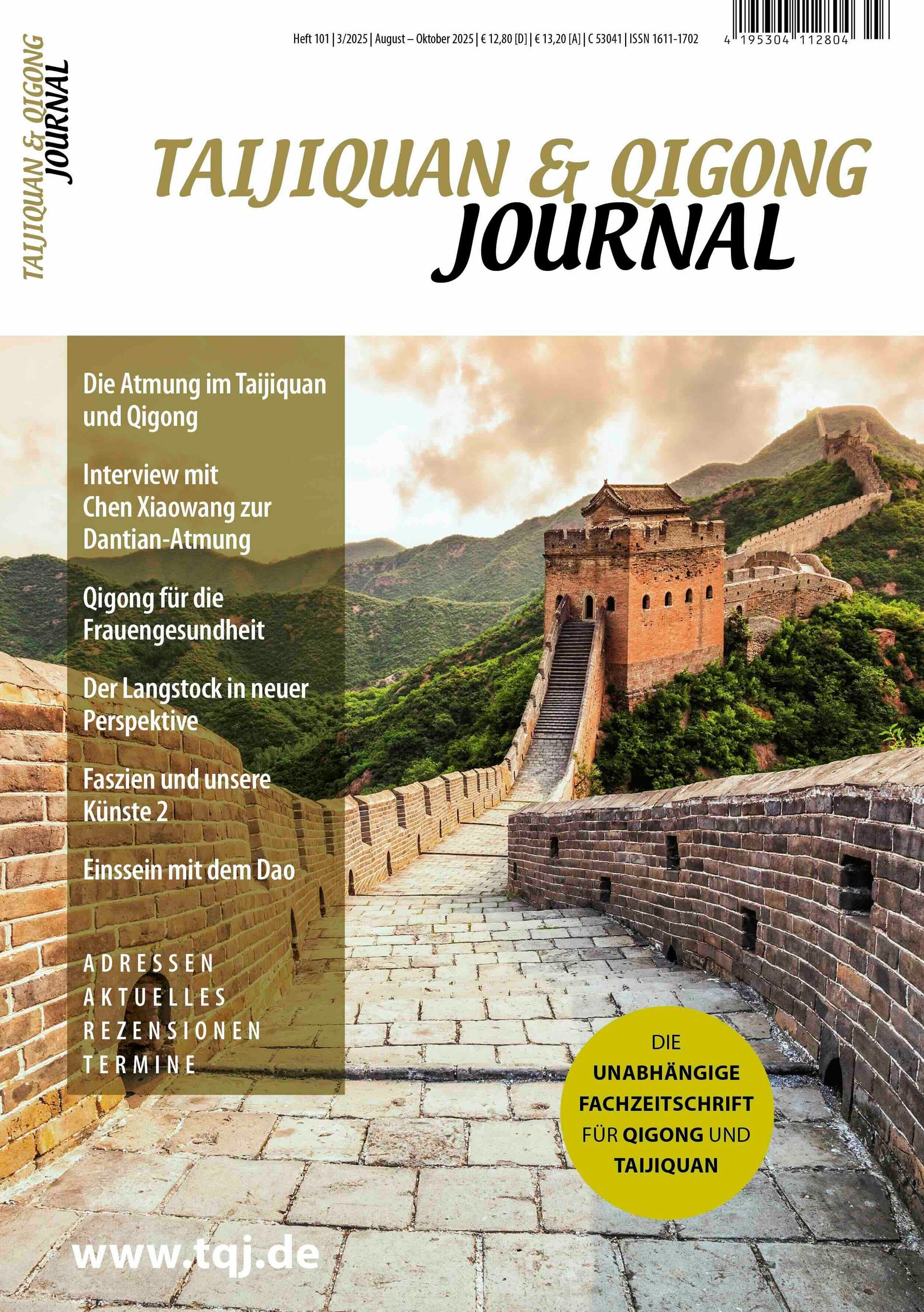 Das Taijiquan & Qigong Journal erscheint vierteljährlich