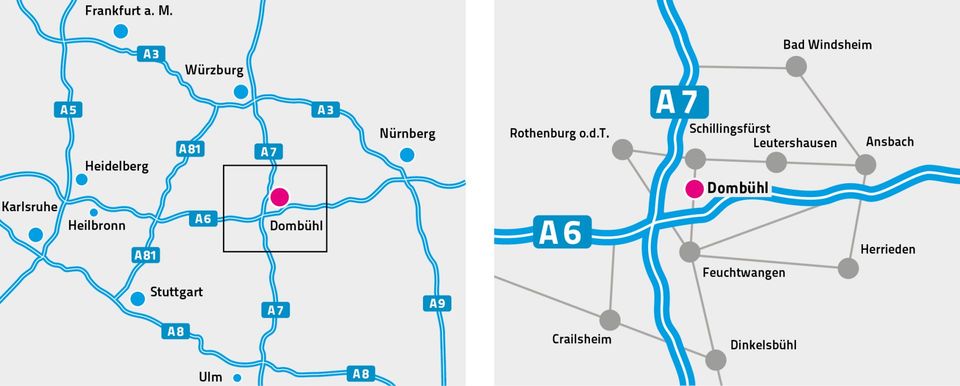 Anfahrt Dombühl Anfahrt Dombühl