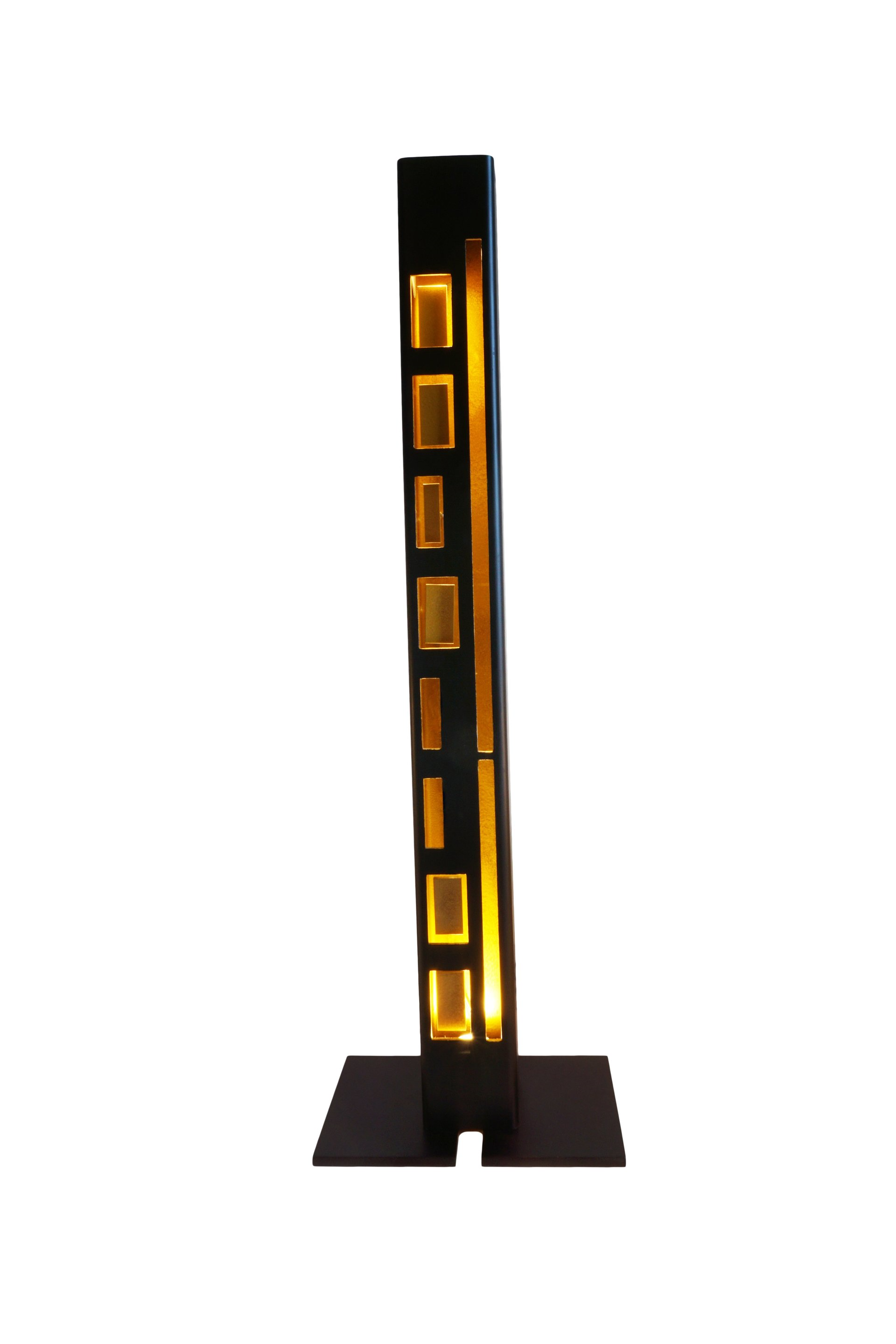 Stehlampe - Schwarz/Gold tehlampe, Lampe, Designerlampe, Design, hochwertig, verarbeitet, rot, schwarz, gesprenkelt, Licht