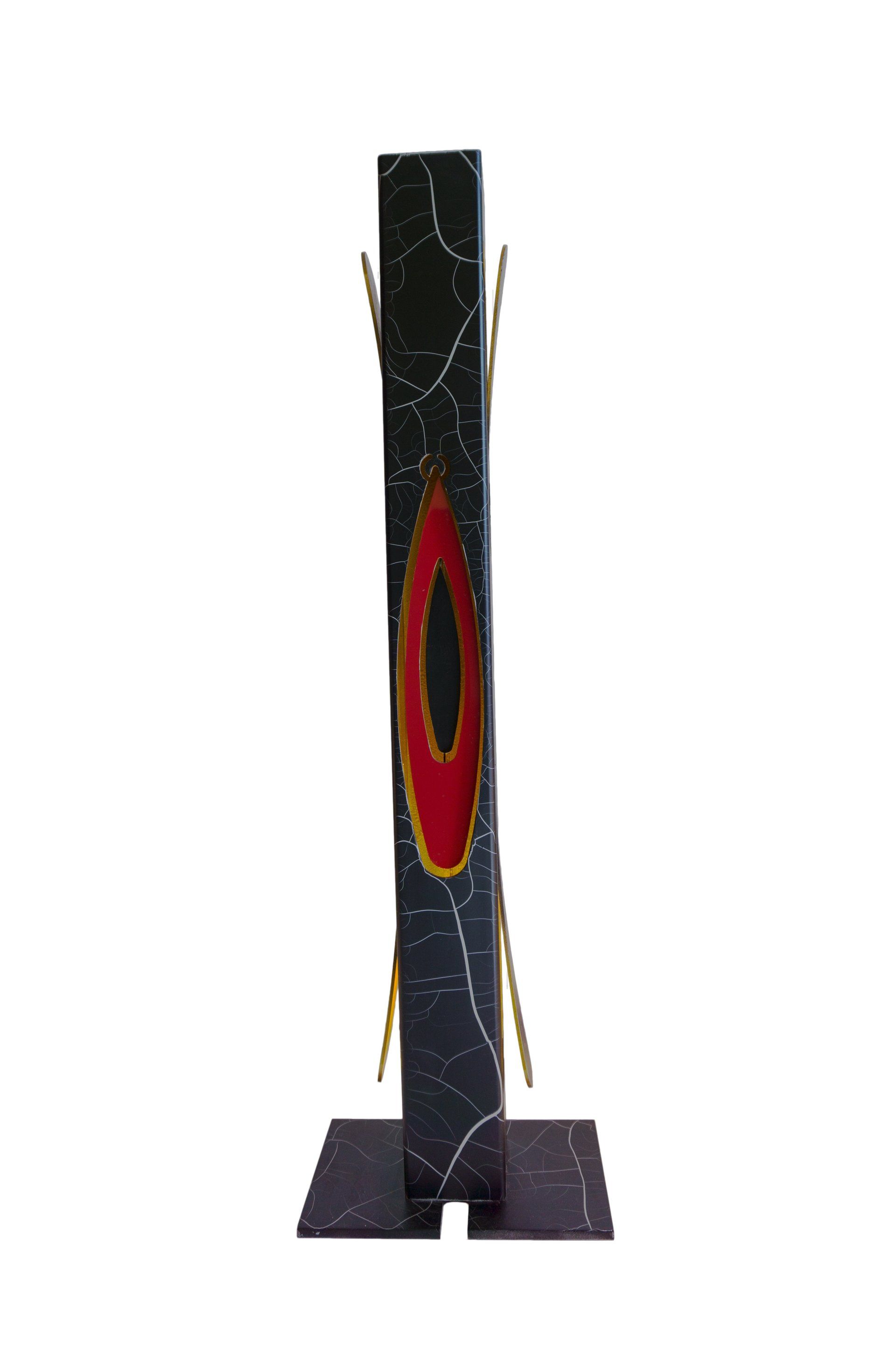 Stehlampe - Schwarz/Rot tehlampe, Lampe, Designerlampe, Design, hochwertig, verarbeitet, rot, schwarz, gesprenkelt, Licht