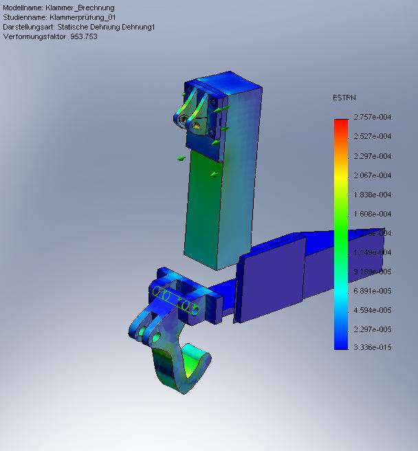Berechnung Klammer für Behälterhandling