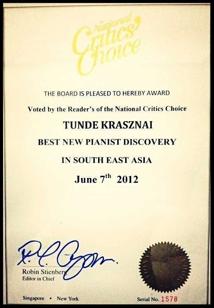 Tunde Krasznai Best New Pianist