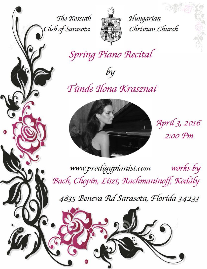 Krasznai Tünde Ilona Sarasota zongora koncertje