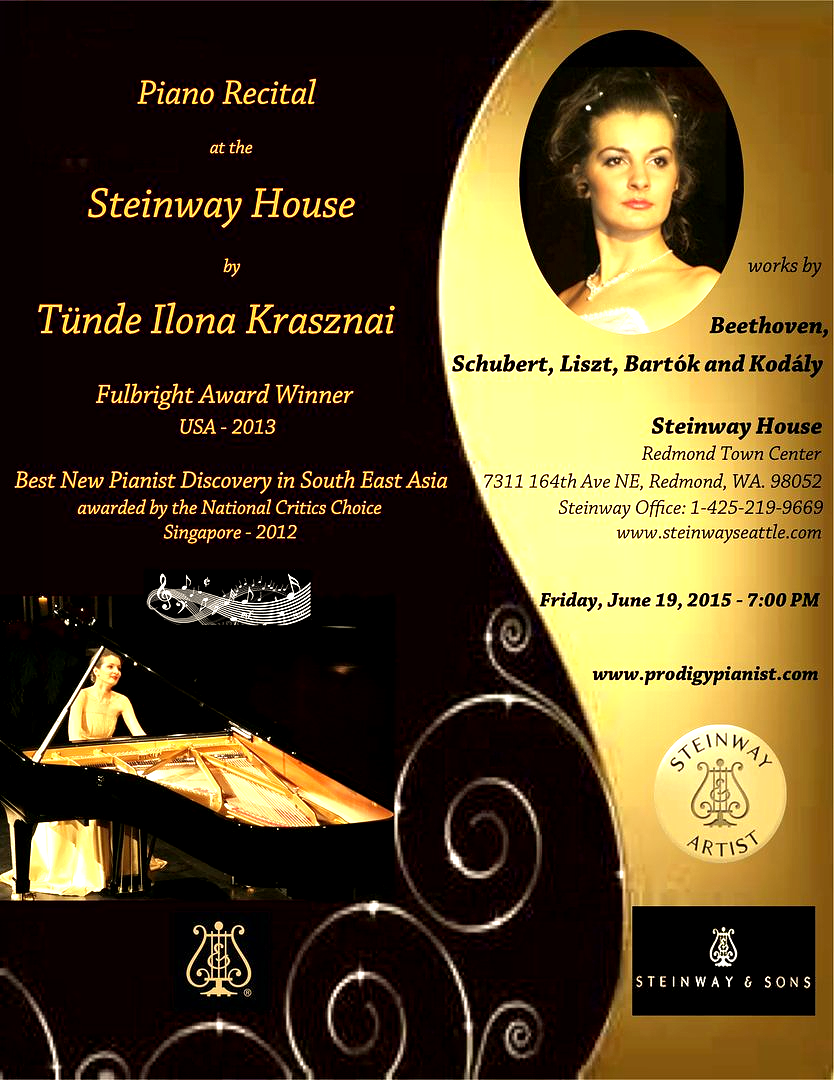 Tunde Ilona Krasznai Steinway recital in Seattle WA