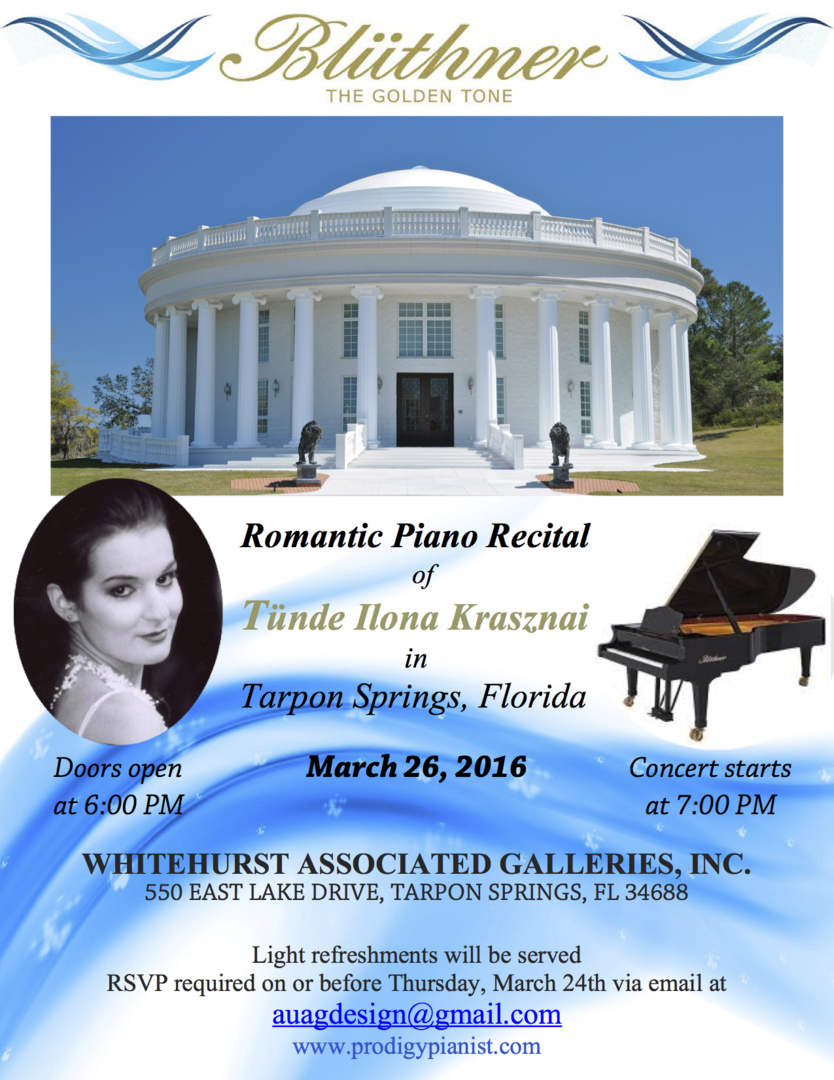 Tunde Krasznai Piano Recording session in Tarpont Springs Whitehurst