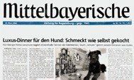 Das Bild zeigt einen Ausschnitt eines Presseartikels über Dinner for Dogs