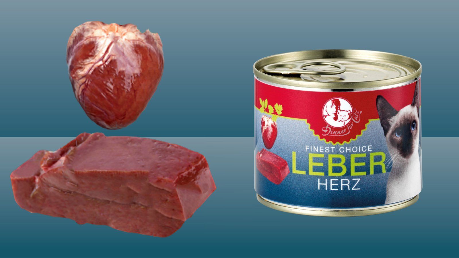 Das Bild zeigt das Dinner for Cats Fines Choice Leber & Herz