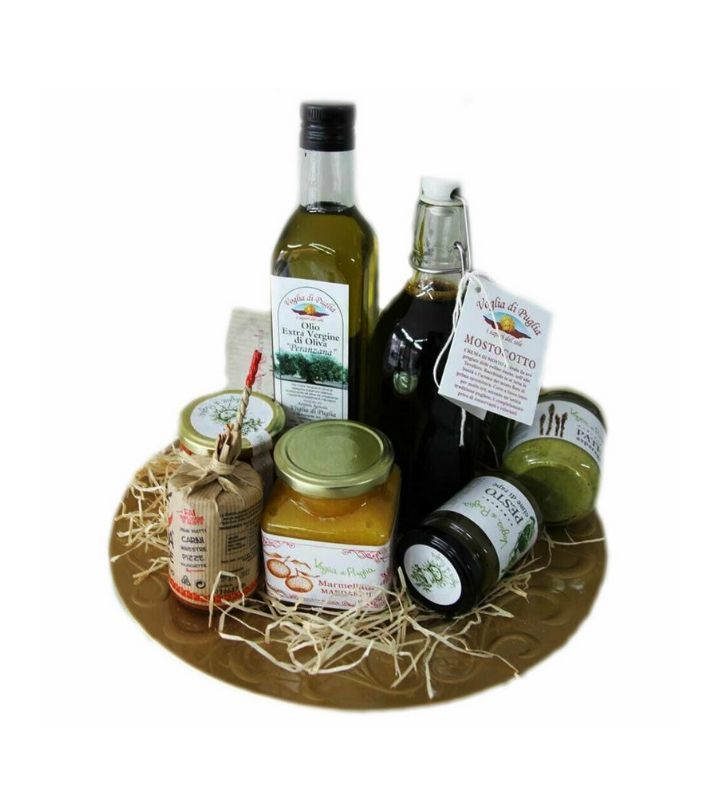 Cesto Natalizio Prodotti Tipici Artiginali in Olio Extra Vergine d'oliva