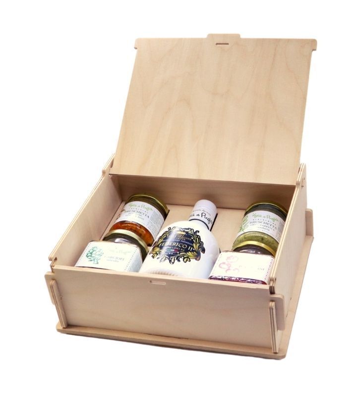Confezione Idea Regalo 5Pezzi Prodotti Tipici Artigianali in Olio Extra Vergine