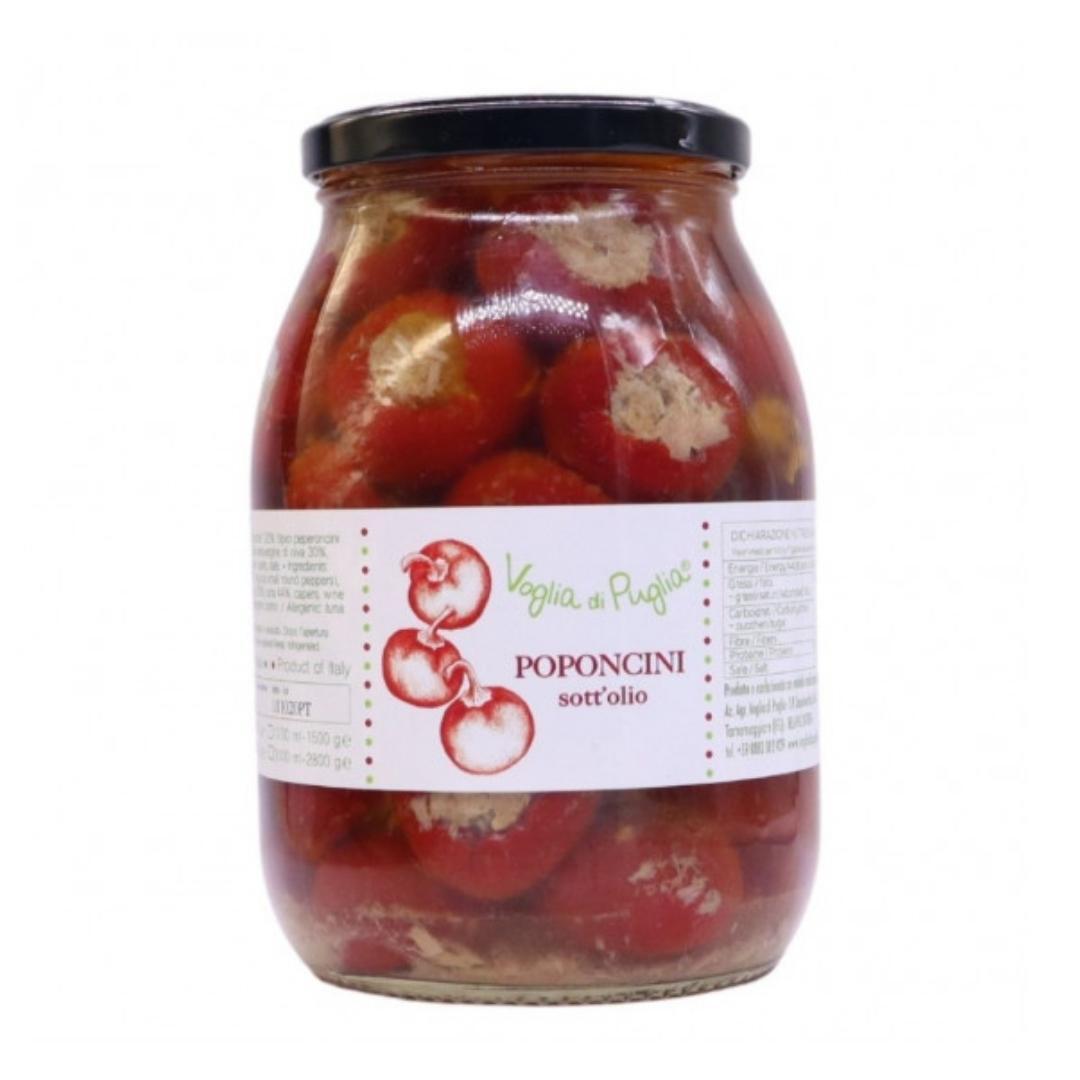 Peperoni Ripieni Di Tonnno E Capperi In Finissimo Olio Extra Vergine D'oliva Vaso Da 2800 Grammi