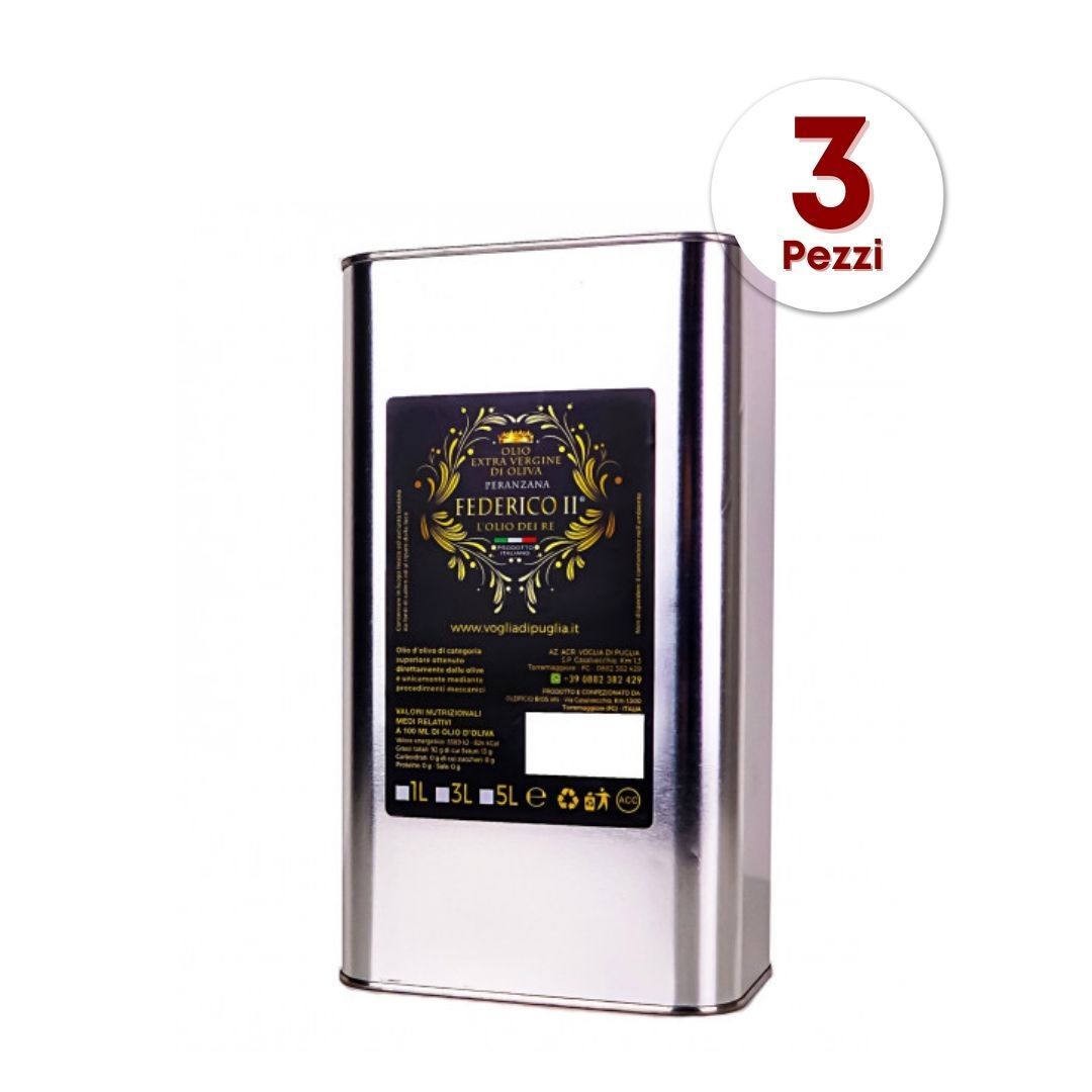 Federico II Olio Extravergine Di Oliva Monovarietale Peranzana Da Olive Italiane