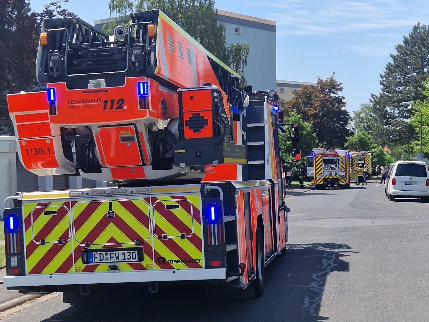 DLK Feuerwehr Fulda-Mitte im Brandeinsatz Foto: M. Vogel