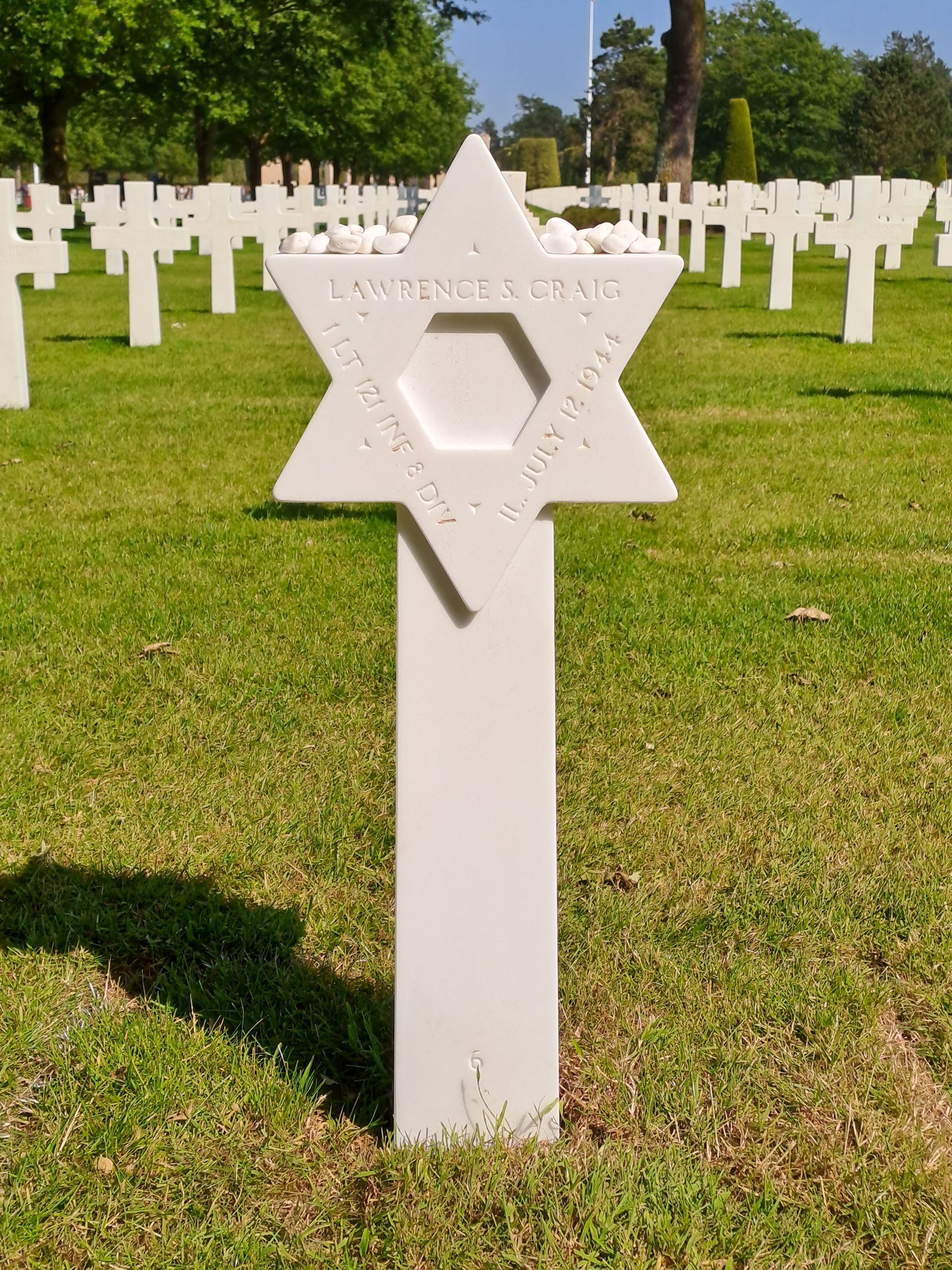 Gravestone of Lawrance Craig after the rededication