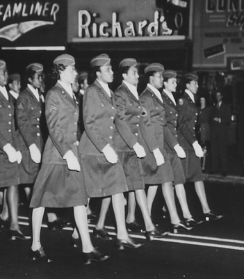 Black women of the 6888th Central Directory Postal Battalion on parade