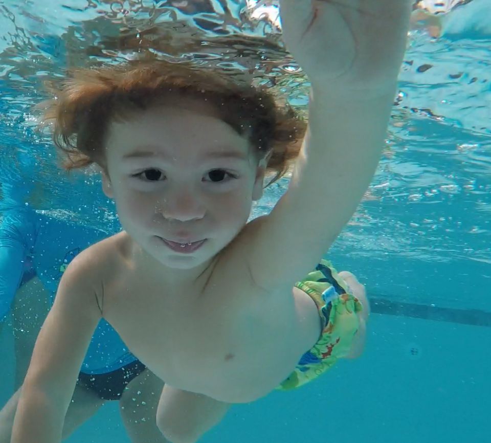 Infants swimming