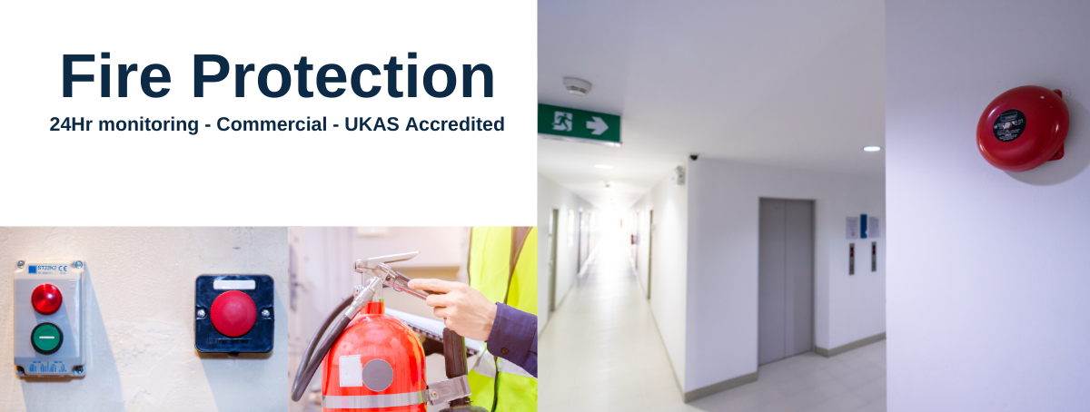 Fire protection, fire alarms, smoke detectors, fire extinguishers. Fully UK compliant.