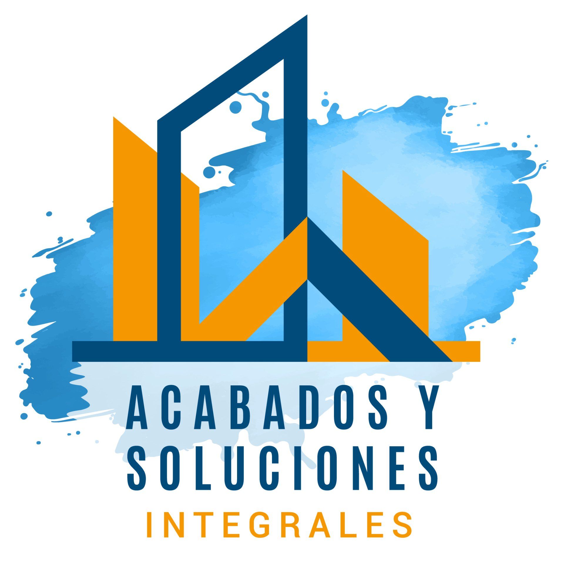 Logotipo con edificios, casa y texto