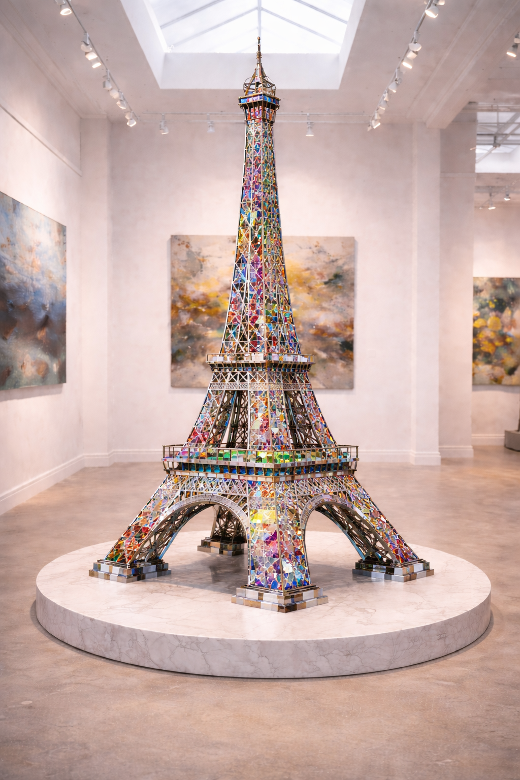 THE PLATINIUM TOWER WITH BRIGHTLY COLORED CRYSTAL