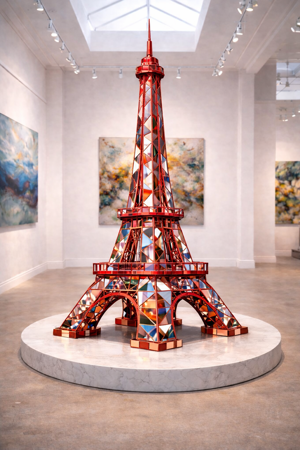 THE RED TOWER WITH GLASS AND MIRRORS