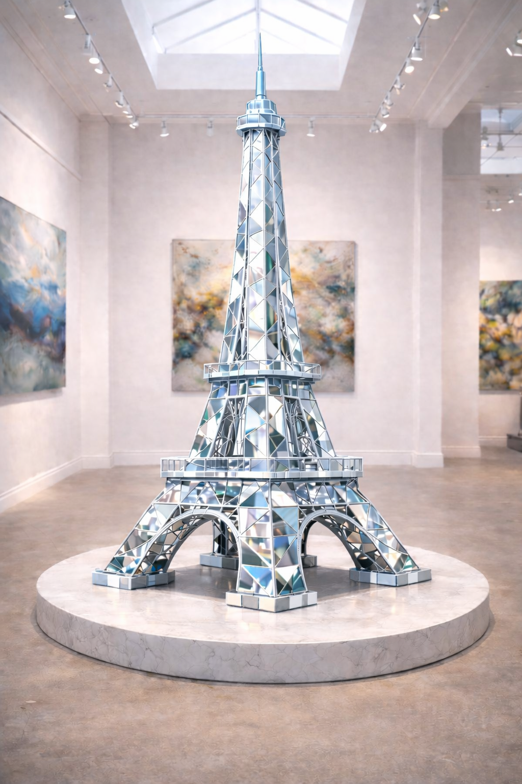 THE SKY BLUE TOWER WITH GLASS AND MIRRORS