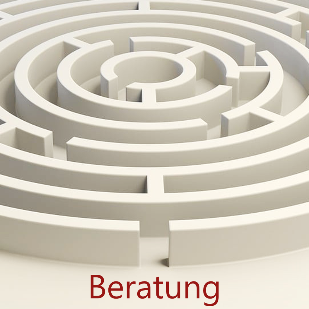 Labyrinth mit dem Schriftzug Beratung