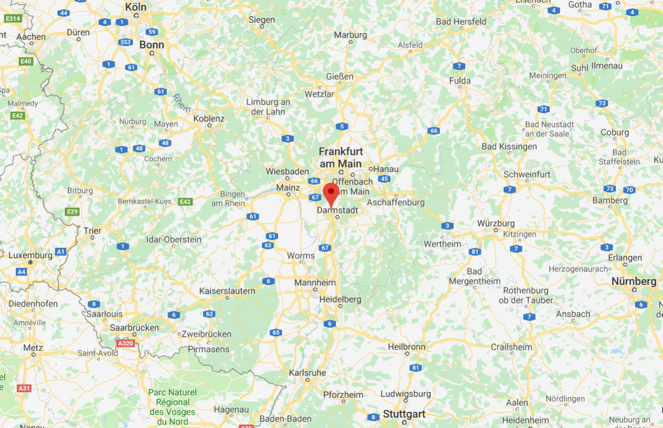 Landkartenausschnitt mit Markerung der Lokalisation von BoosConsulting